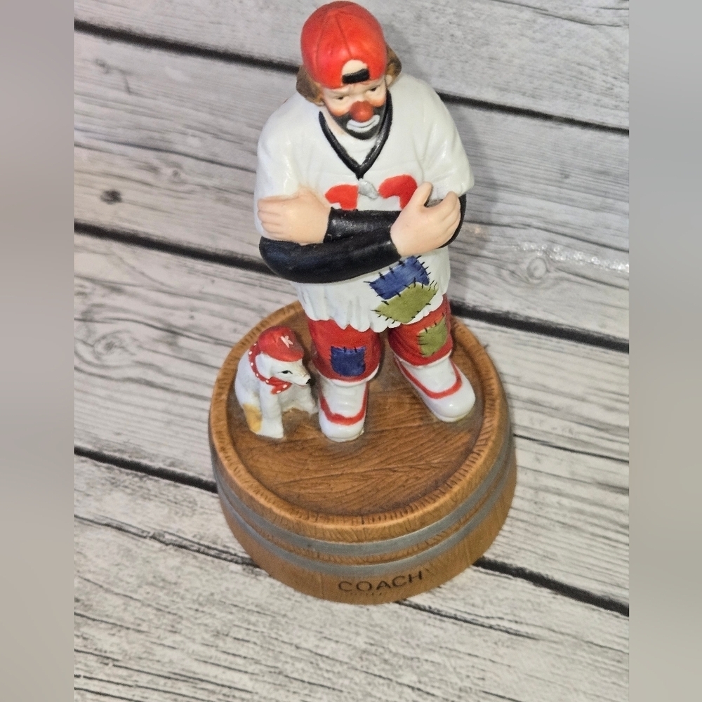Coach Clown and Dog FigurineVintage 90's Emmett Kelly Jr Baseball Clown San Fran - Picture 3 of 9